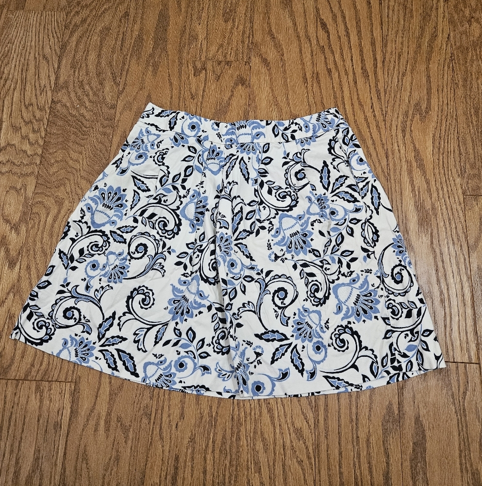 Ann Taylor Loft Paisley Pleated Skirt sz 8